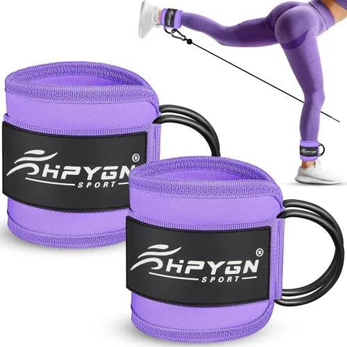 Vista 9 de Brazalete de tobillo para máquina de cable, brazaletes acolchados para patadas de máquina de cable, ejercicios de glúteos, extensiones de piernas