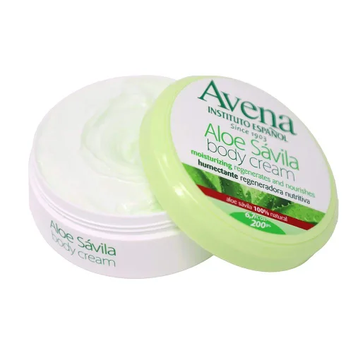 Vista 2 de Avena Aloe Savila Crema Corporal.. Hidratante, Regenera, Nutritiva. 6.7 oz... amtc by Instituto Espanol