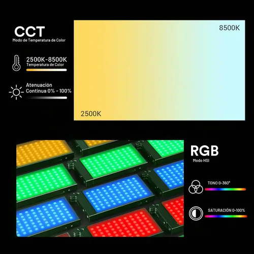 Vista 3 de Godox La mini luz creativa de M1 RGB, 13W llevó el panel ligero
