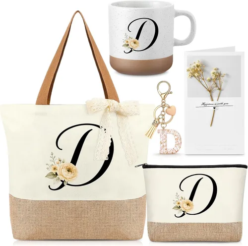 Vista 10 de Kacctyen Regalos iniciales con monograma para mujer, Blanco principal