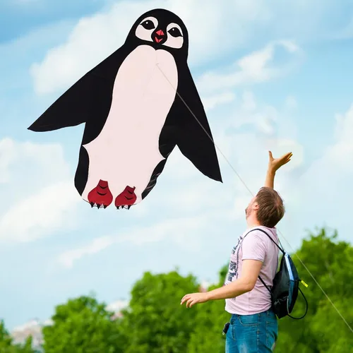 Vista 3 de Hengda Kite Cometa de pingüino, cometas de animales para niños y adultos