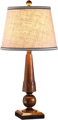 Vista 8 de Lamp For Desk Retro Table Lamps Resin Bedside Table Lamps with Fabric Lampshade Concise Nightstand Lamps for Home Office Study Table Lamp, 24.4"H