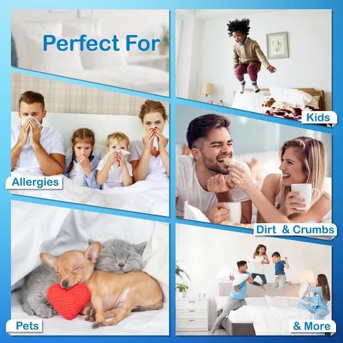 Vista 5 de Allersoft, protector de edredón para control de alergias y ácaros, 100% algodón, Algodón, Blanco, gemelo
