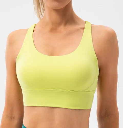 Vista 2 de Ukaste Studio Essential - Brasier deportivo con tirantes cruzados para mujer, brasier deportivo de soporte medio para entrenamiento para mujer