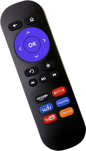 Vista 3 de Mando a distancia de repuesto para Roku Box Modelo: Roku 1, Roku 2 (HD, XD, XS), Roku 3, Roku LT, HD, XD, XDS, Roku N1, Roku Express, Roku Express+