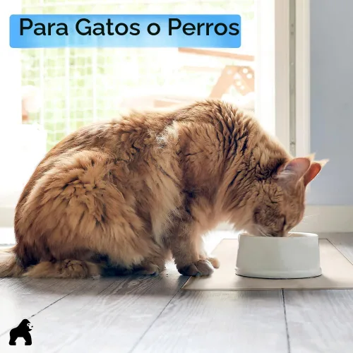 Vista 9 de GORILLA GRIP Alfombrilla para mascotas 100% impermeable con bordes elevados de silicona sin BPA, alfombrillas para comida de gatos y perros que Beige