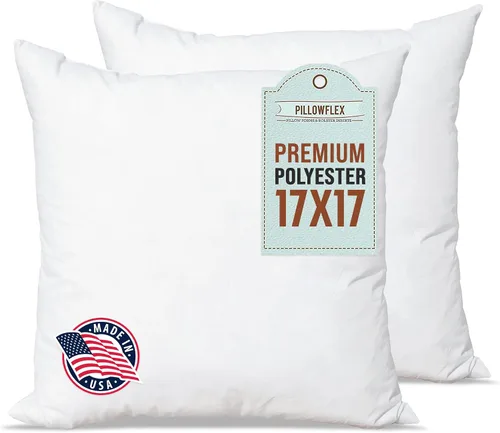 Vista 18 de Pillowflex Juego de 2 rellenos de almohada de poliéster de alta calidad (12 x 12) – Formas de almohada cuadradas europeas, lavables a máquina