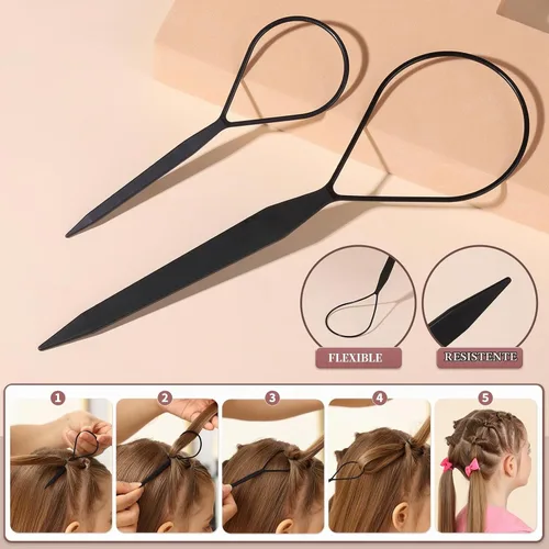 Vista 5 de YGDZ Lazos elásticos para el cabello, 1500 bandas de goma transparentes para el cabello, ligas negras para el cabello, mini bandas elásticas negro