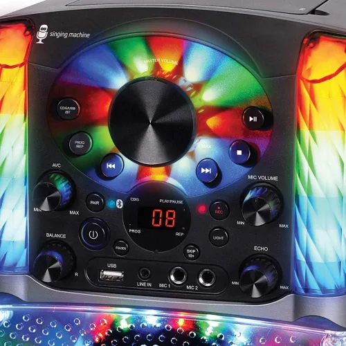 Vista 11 de Máquina de karaoke Singing Machine SML625BTBKD, sistema de karaoke portátil Bluetooth CD+G, negro