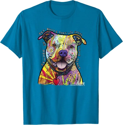 Vista 8 de Beware Of Pit Bulls, Dean Russo Pitbull Original - Camiseta para amantes de los perros, Negro