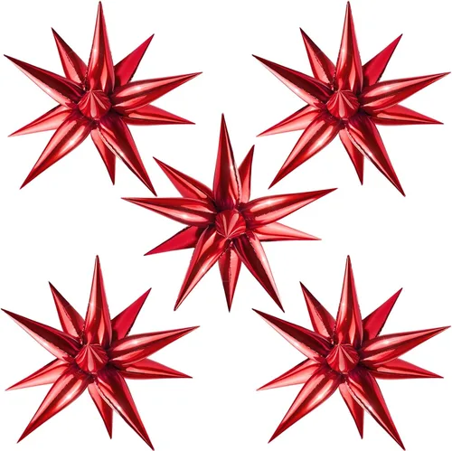Vista 9 de 60 globos de estrella negra, globos de papel de aluminio de estrella de explosión de 12 puntos para Halloween, Navidad, cumpleaños, boda, Negro