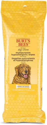 Vista 6 de Burts Bees for Pets Honey Toallitas multiusos para el aseo de perros, 50 unidades, paquete de 2 Fórmula de miel, limpieza hipoalergénica