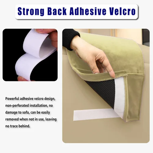 Vista 4 de Almohada antideslizante para la cabeza para reclinables - Cojín de apoyo para el cuello con cubierta de terciopelo para alivio del dolor en el Beige