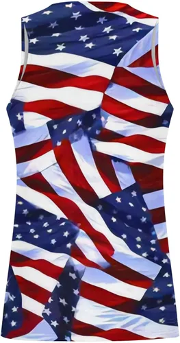Vista 2 de wodceeke Camiseta patriótica 1776 para hombre con la bandera americana del 4 de julio, camiseta sin mangas para el Día de la Independencia