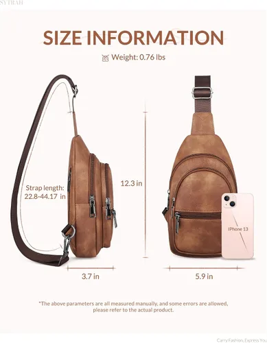 Vista 4 de SYTRAH Bolso bandolera para mujer, bolsos cruzados para mujer, bolso cruzado, riñoneras, bolsa de pecho para viajes