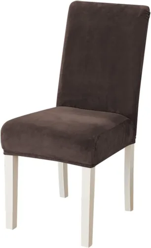 Vista 16 de Juego de 2 fundas de terciopelo para sillas de comedor, 4, 6, 8, elásticas, gruesas, fundas protectoras suaves para sillas Parson, fundas Beige