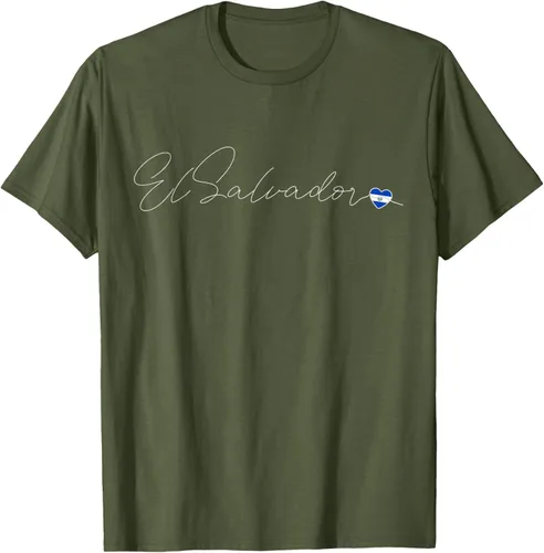 Vista 47 de Camiseta Simple Love El Salvadoreño con diseño de corazón en El Salvador