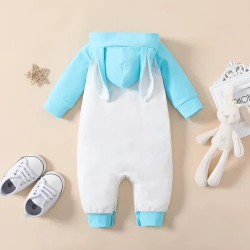 Vista 7 de My 1st Easter Outfit - Mameluco de conejo de manga larga para recién nacido, para bebé, niña, niño, de una pieza, sudadera con capucha de conejo