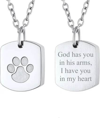 Vista 134 de FindChic Collares personalizados con urna para cenizas, barra vertical, gato, luna, reloj de arena, garra de perro, acero inoxidable, chapado en oro