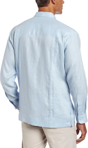 Vista 2 de Cubavera Men's 100% Linen Four-Pocket Long Sleeve Button Down Guayabera Shirt (Size Small - 5X Big & Tall)