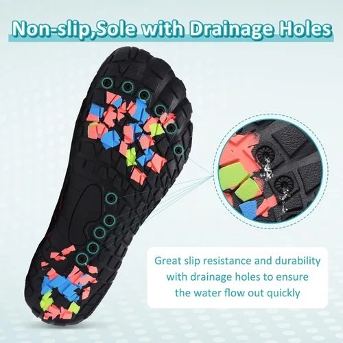 Vista 5 de ziitop Zapatos de agua para hombres y mujeres, para playa, descalzos, natación, escalada, piscina, calcetines, antideslizantes, transpirables