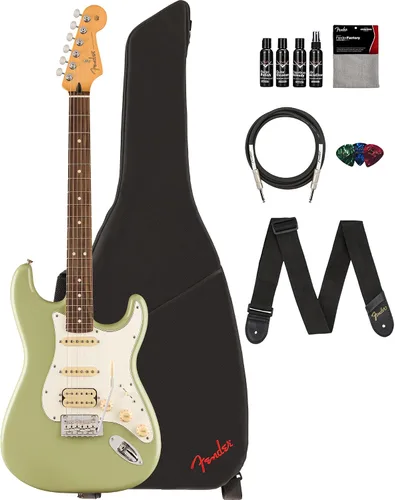 Vista 36 de Fender Player II Modified Stratocaster - Paquete de atardecer con bolsa de concierto, correa, cable, paquete de 3 púas y kit de limpieza de guitarra