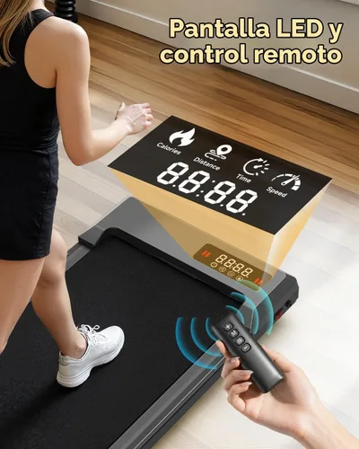 Vista 6 de Walking Pad Treadmill with Handle Bar with 8% Incline,2.5HP Quiet Under Desk 320 lbs 2 in 1Treadmills for Home Office,Compact Foldable Walking