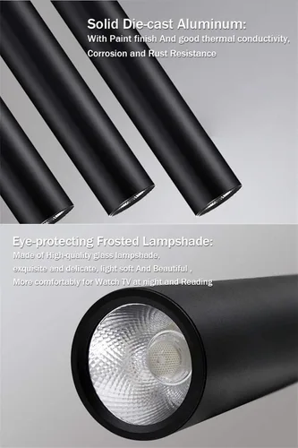 Vista 3 de 110 V 12 W Dia 5 CM L40CM tubo LED moderno Lámparas colgantes luz de punto para isla comedor sala de estar bar mostrador tienda techo cocina luces
