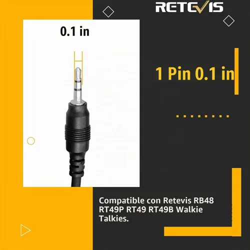 Vista 9 de Retevis RB48 - Walkie Talkies de Largo Alcance, Radios de 2 Vías MIL-STD 810H de Alta Resistencia con Auricular, Resistente al Agua IP67, 2000 mAh