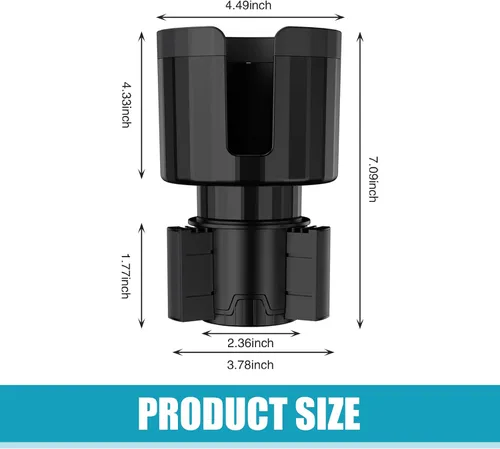 Vista 2 de Extensor de portavasos de automóvil, extensor de soporte para bebidas con base extensible, adaptador multifunción giratorio de 360 grados