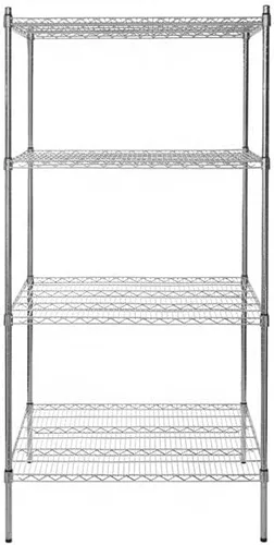 Vista 314 de Kit de 4 estantes de epoxi verde NSF de 21 x 72 pulgadas con postes de 86 pulgadas, estantería de almacenamiento resistente, kit de estantería