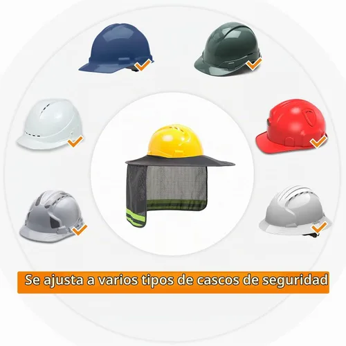 Vista 6 de TCCFCCT Protector Solar de Ala Completa con Malla para el Cuello, Visera Solar de Alta Visibilidad con Protección para el Cuello y Bandana Diadema