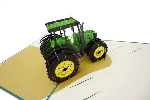 Vista 8 de WOWPAPERART Tractor - Tarjeta de felicitación desplegable 3D para todas las ocasiones, cumpleaños, amor, felicidades, buena suerte, aniversario