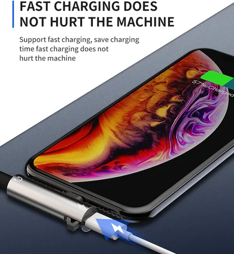 Vista 3 de Adaptador de auriculares Lightning a conector de audio AUX de 0.138 in y extensor de cargador Dongle auricular divisor compatible con iPhone 12 Mini
