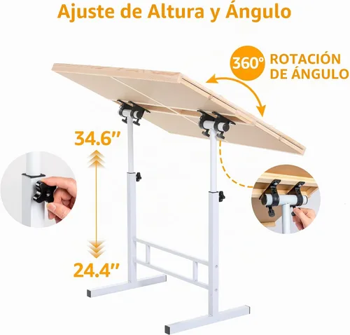 Vista 3 de Mesa de rompecabezas de 1500 piezas con cajones, mesas de rompecabezas ajustables de 35 x 26 pulgadas para adultos y niños Tablero de rompecabezas