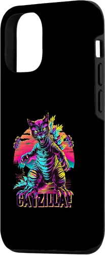 Vista 2 de iPhone 15 Streetwear Synthwave 80s 90s Catzilla Cat Japanese teen Case
