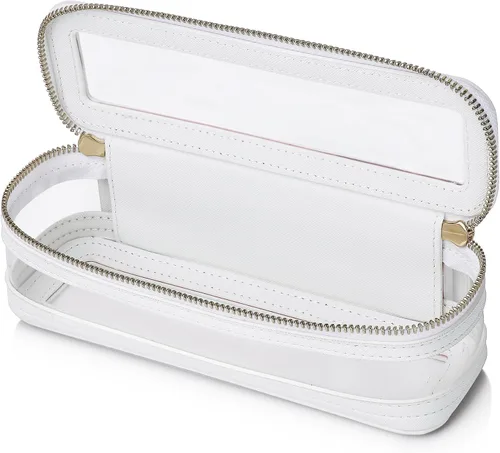 Vista 54 de Pinkmik Pequeña bolsa de maquillaje transparente, mini estuche para cosméticos, bolsa de aseo impermeable con cremallera, organizador de bolsos