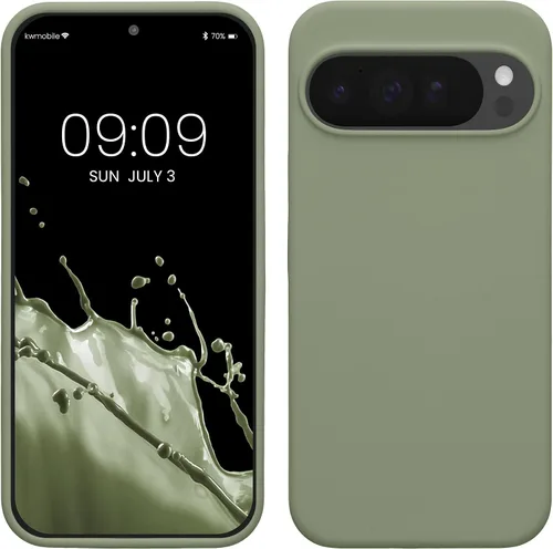 Vista 42 de kwmobile Funda Compatible con Google Pixel 6 Pro - Funda de teléfono de silicona TPU con acabado suave - Azul Arrecife