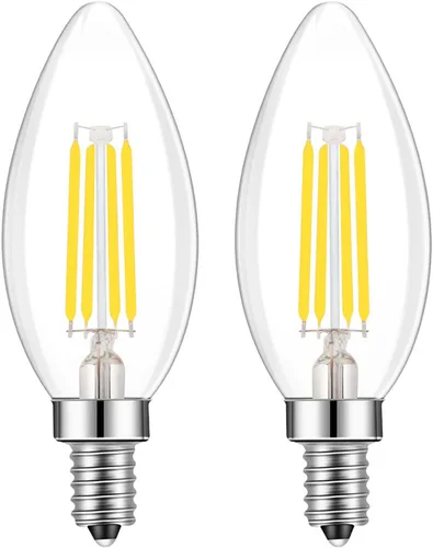 Vista 12 de Bombilla Edison de filamento LED de base europea E14, 2 W, blanco cálido, 2700 K, no regulable (paquete de 4)