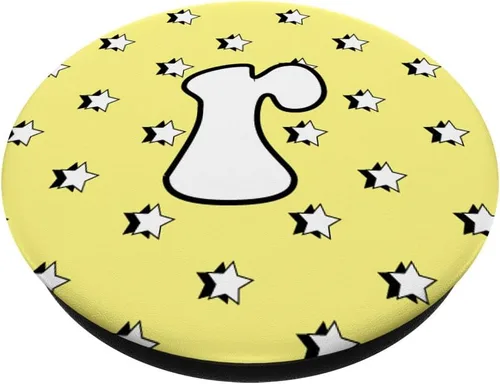 Vista 2 de PopSockets Intercambiable PopGrip - Figura decorativa con estrellas y letra R, color amarillo