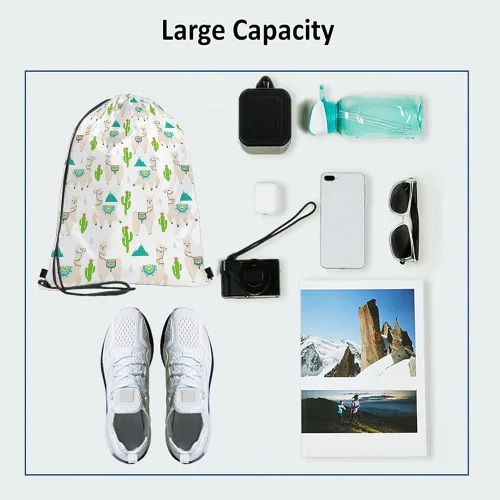 Vista 3 de Exóticos tópicos cactus con cordón bolsas mochila bolsa de gimnasio, Multi-a162, Mochilas de viaje