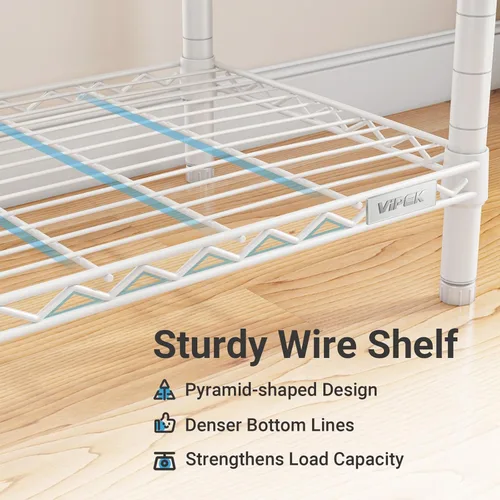 Vista 8 de VIPEK X1 Perchero de Ropa Extensible Uso Pesado Ajustable de 2' a 3'5" con Estantes Flexibles y Barras Colgadoras Percheros de Metal para Ropa Blanco