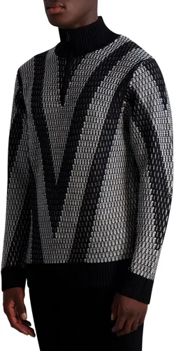 Vista 2 de Karl Lagerfeld Paris Men's Jacquard Half Zip Sweater