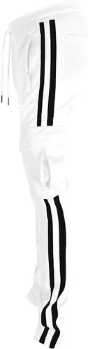 Vista 3 de SCREENSHOT Hip Hop - Pantalones deportivos de alta calidad para hombre, diseño urbano, corte ajustado, parte inferior atlética con cinta lateral