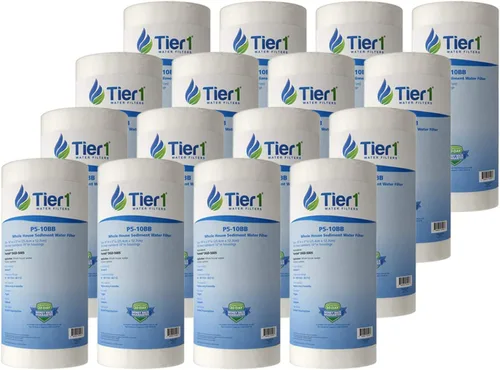 Vista 17 de Tier1 Filtro de agua de 1 micrón de 10 x 4.5 pulgadas Filtro de agua de sedimentos de polipropileno hilado para toda la casa Reemplazo