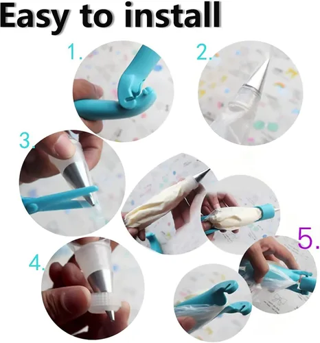 Vista 7 de Kit de herramientas de bolígrafo para decorar pasteles y bolsas de pastelería, kit de herramientas de decoración de pasteles DIY, kit de bolígrafo