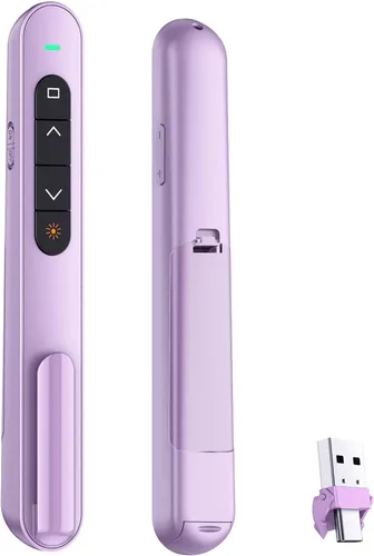 Vista 13 de QUI Clicker de presentación para PowerPoint, RF 2.4GHz USB Presentador inalámbrico remoto con Control de Volumen, Clicker de PowerPoint Avanzador
