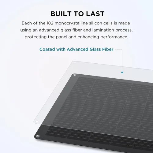 Vista 5 de EF ECOFLOW Panel solar flexible de 100 W con módulos solares de alta eficiencia, impermeabilización IP68, para kits de paneles solares fuera