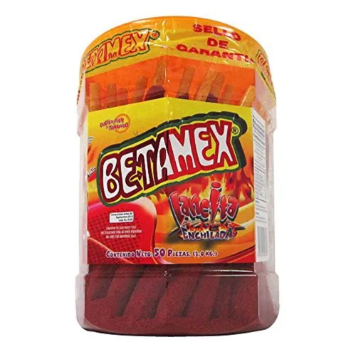 Vista 4 de Banderilla Tarugos Tamarindo Chile - Palitos de caramelo de tamarindo mexicano, 50