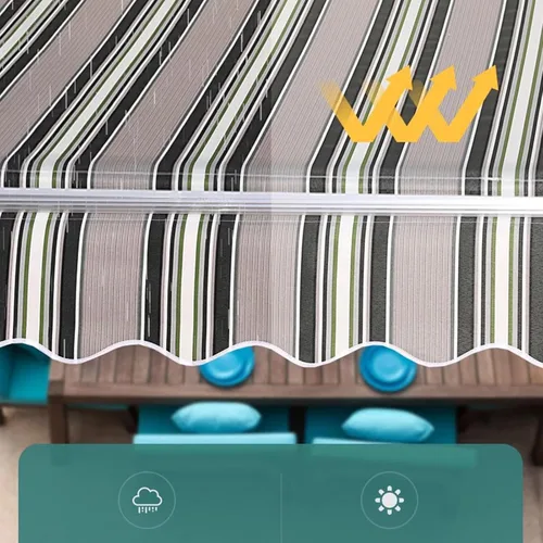 Vista 3 de Toldo de repuesto para patio, tela de poliéster impermeable, con protección UV, cubierta superior retráctil para ventana, puerta, cubierta